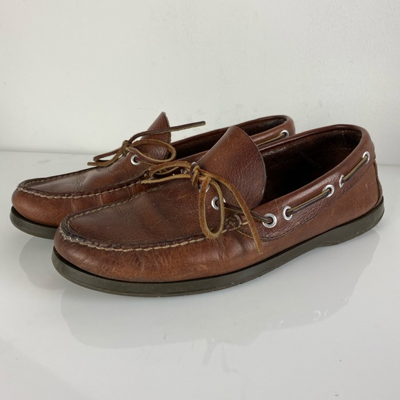VTG LL Bean USA leather boat slip-on loafers 8W